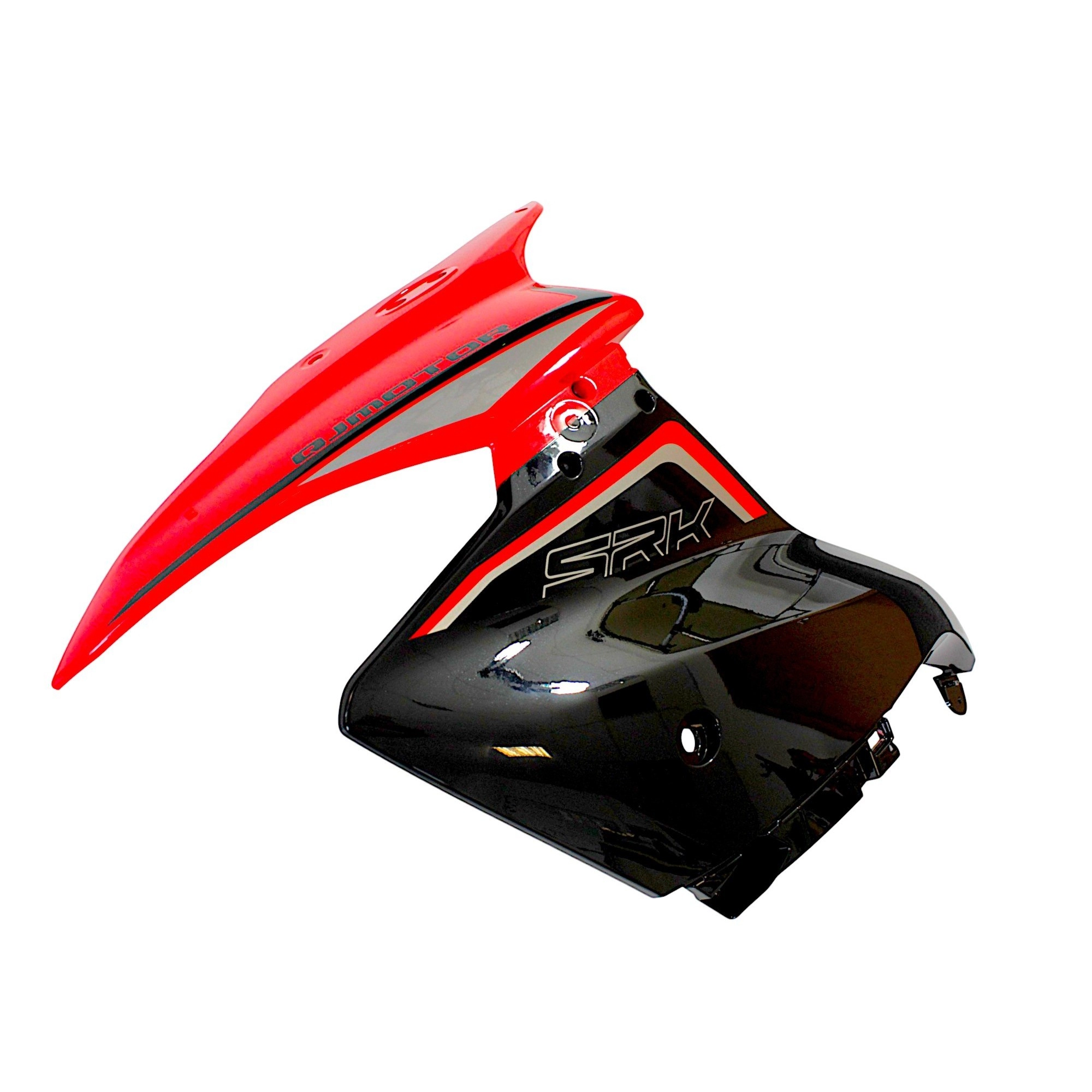 QJ MOTOR SRK 125-R ÖN FAR PANELİ DEKORU SOL KIRMIZI [SRK250-RS] #RK 53623